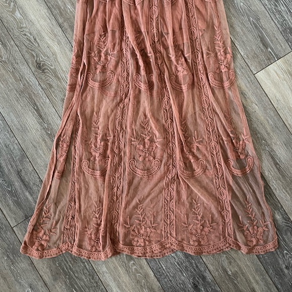Wishlist Terracotta Embroidered Lace Maxi Dress Romper - Picture 8 of 12